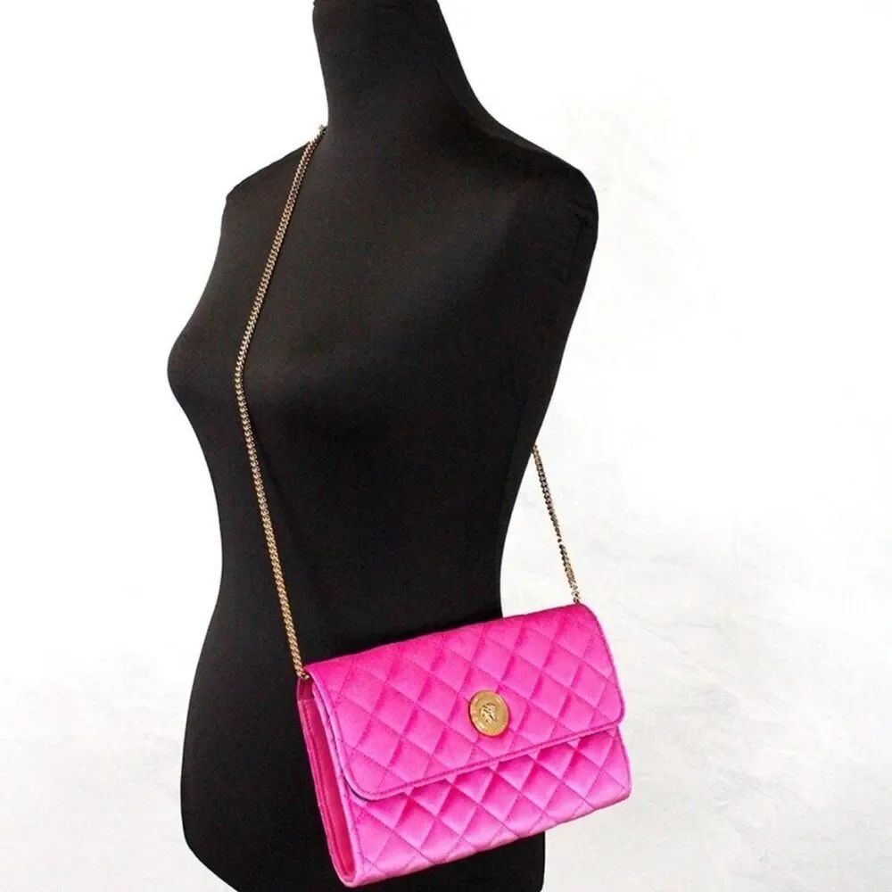 NWT Versace Pink Quilted Women's Bag - Picture 2 of 7